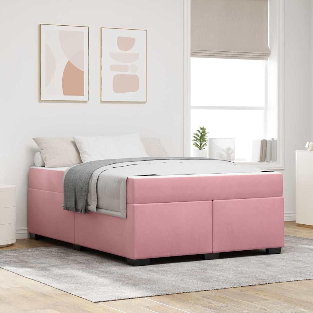 Maison Exclusive - Bettrahmen mit Matratze Rosa 140 x 200 cm Stoff