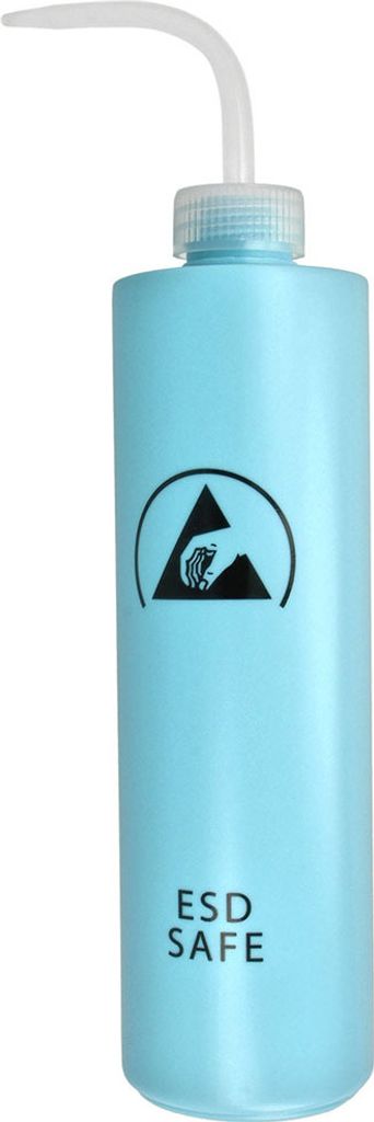 Minadax 500ml Antistatik ESD Dispenser Squeez Flasche m. gebog. Düse - Hellblau