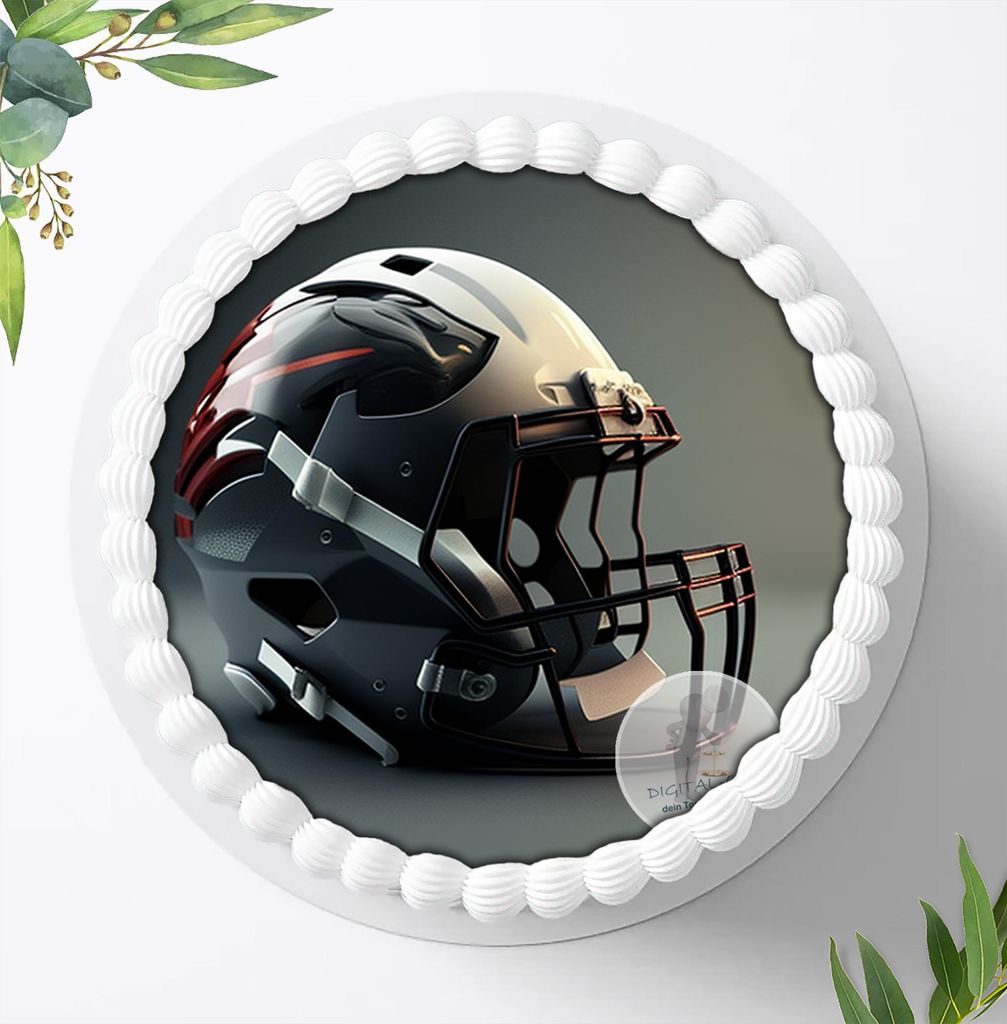 Für die Geburtstags Torte ein Tortenaufleger, Zuckerbild mit dem Motiv: Football, Essbares Foto für Torten, Fondant, Ø 20cm, 1952z