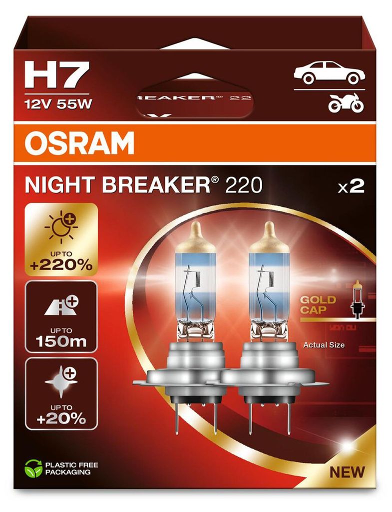 Osram NIGHT BREAKER 220 58 W 55 W PX26D 3550 K 12 V Produktbild 