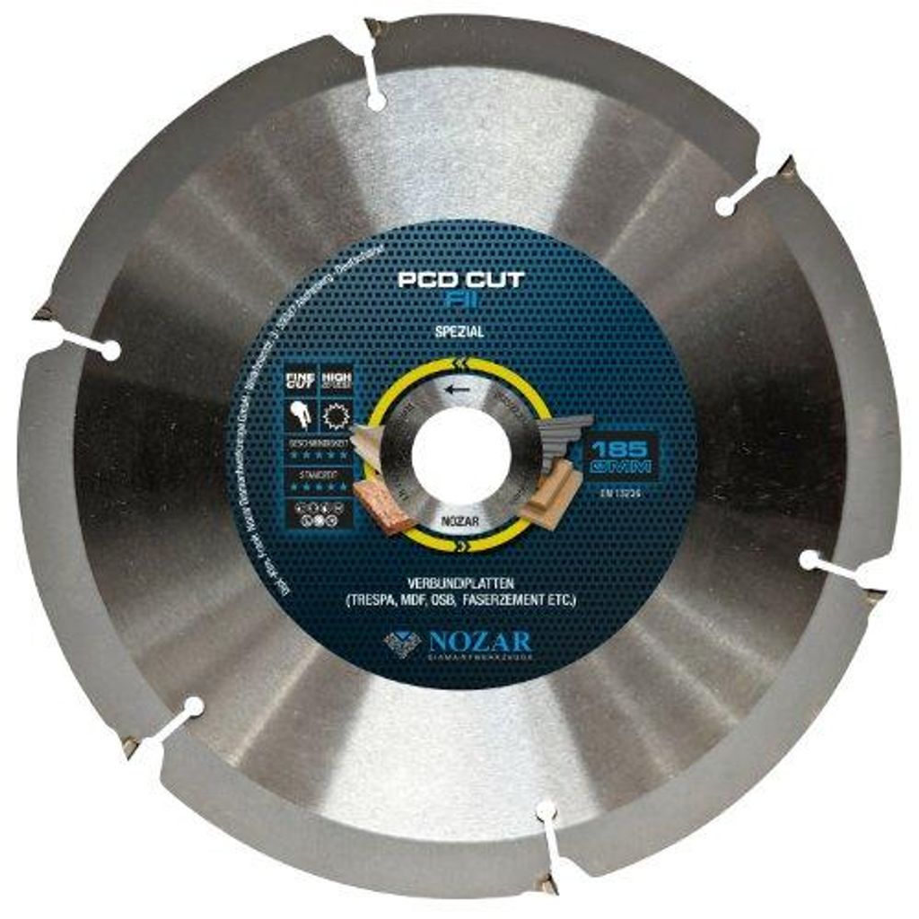Nozar Diamantscheibe 'PCD Cut' Du.185 x 22,23 mm