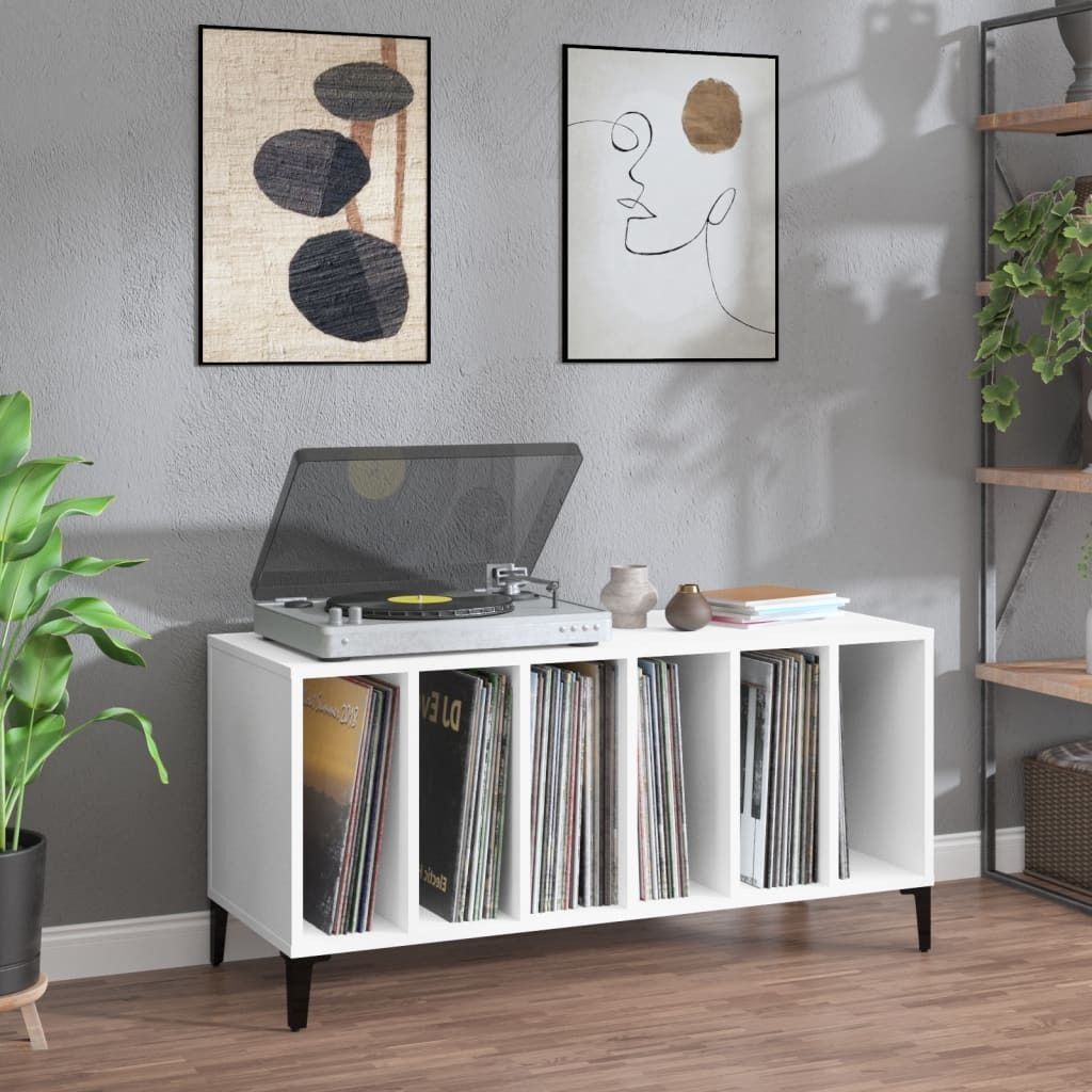 "2026 Promotion" Plattenschrank Weiß 100x38x48 cm - Holzwerkstoff - Nachtkonsole CC29715