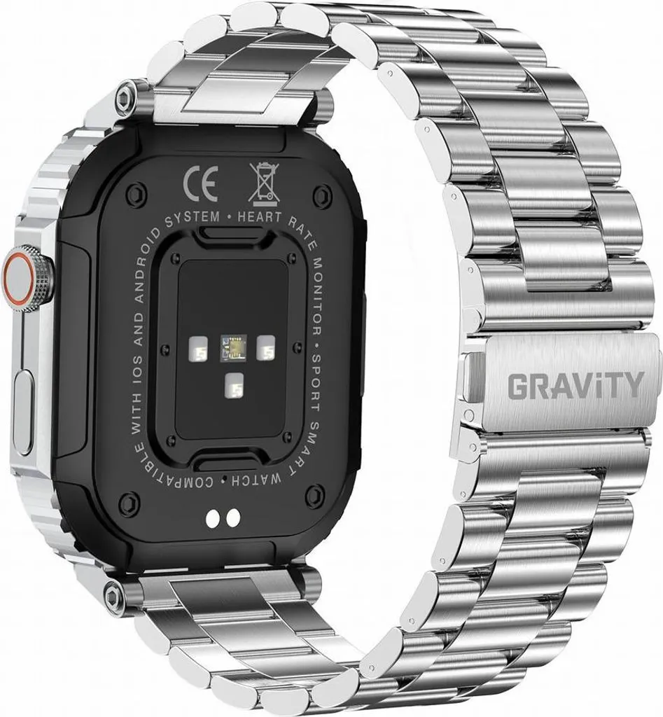 Smartwatch Gravity Lamarr Silver Boîtier Métal et Suivi Santé Avancé