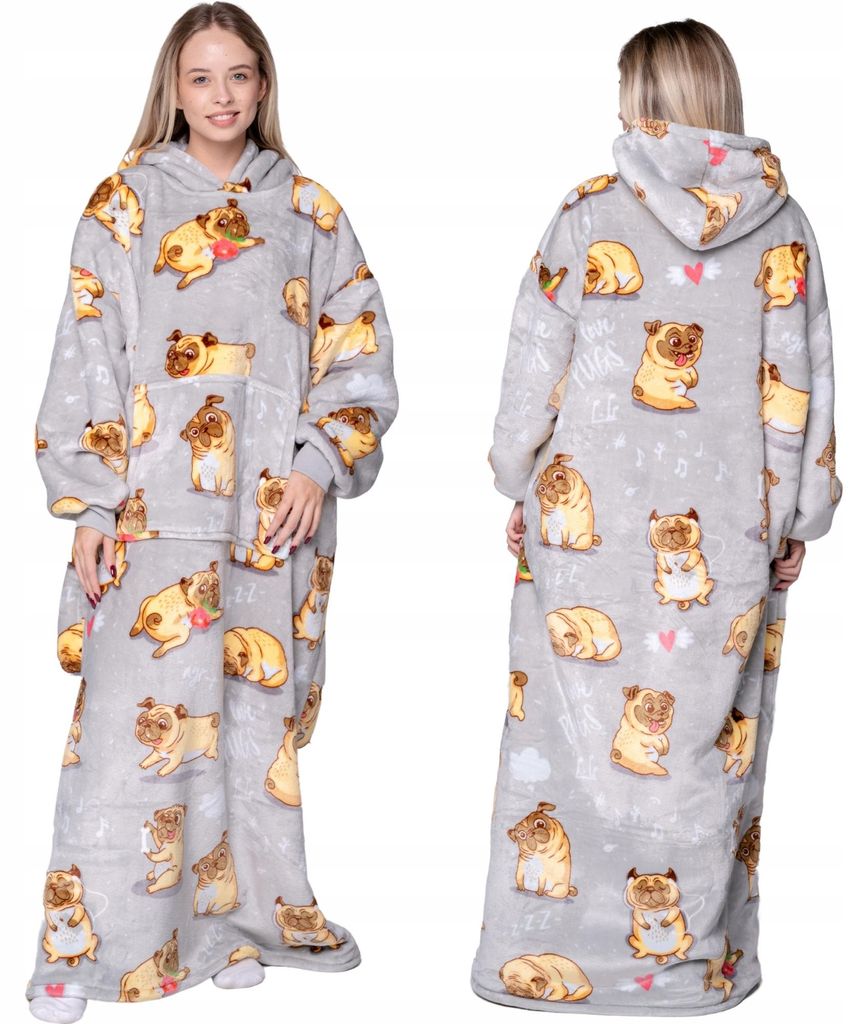 Langer Deckenpullover XXL - Kuscheldecke mit Ärmeln - Produktbild 