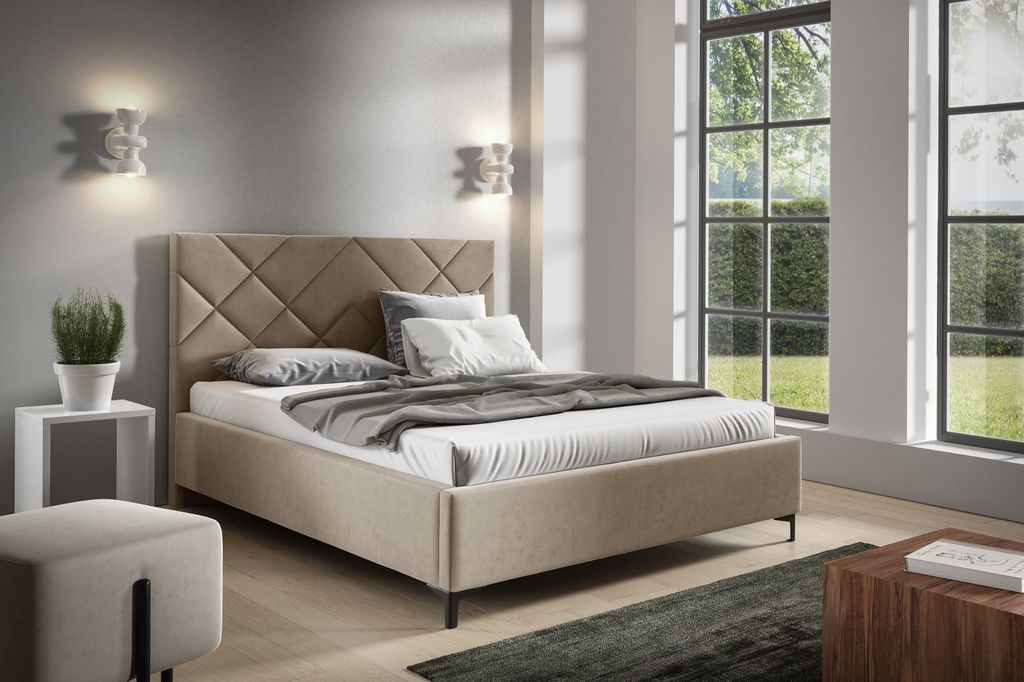 Polsterbett 180x200 ODETA 11 - hellbeige