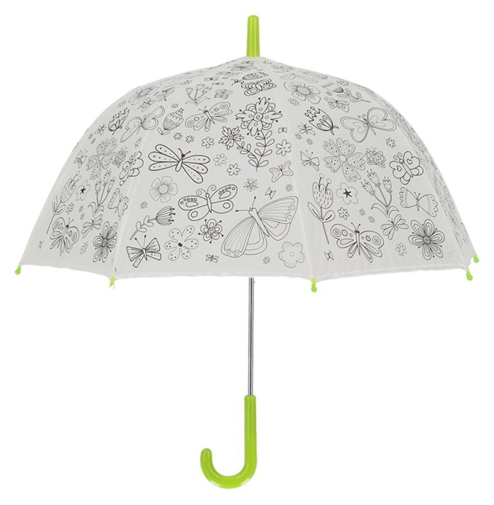 Regenschirm D70cm Blumen/Schmetterline zum ausmale Produktbild 