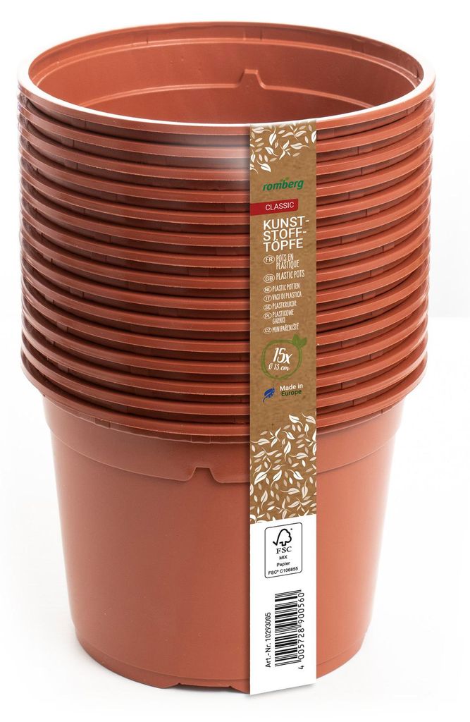 13 cm rund Kunststofftöpfe (15 Stück) | Anzuchttöpfe von Produktbild 