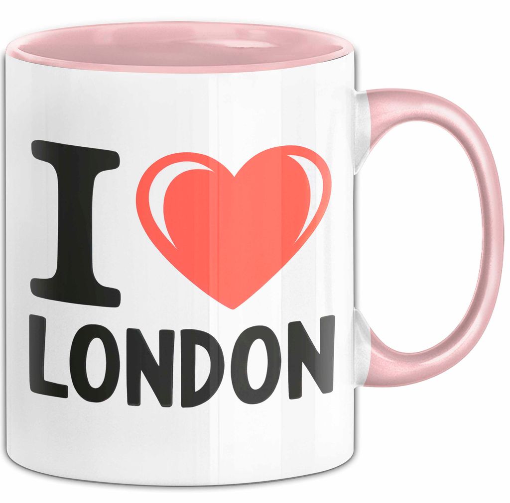 England London Tasse Geschenk Lustige Geschenkidee Spruch Ich Liebe London (Rosa)