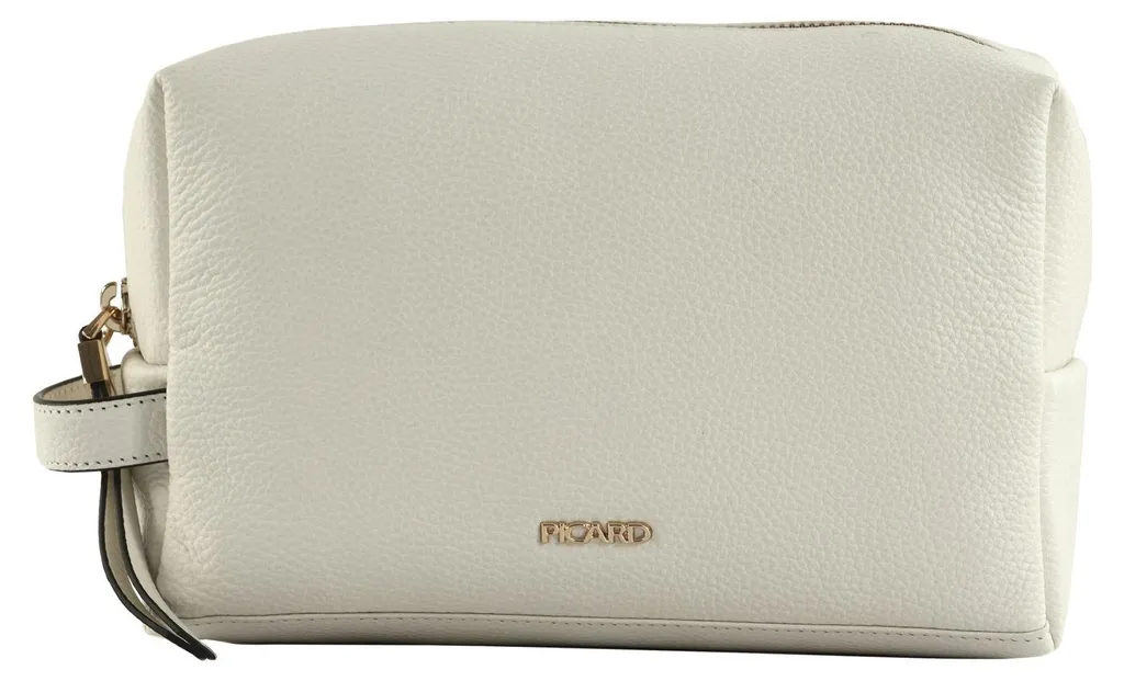 Trousse de toilette PICARD Java 1 White Lily blanc cuir anti-fuite