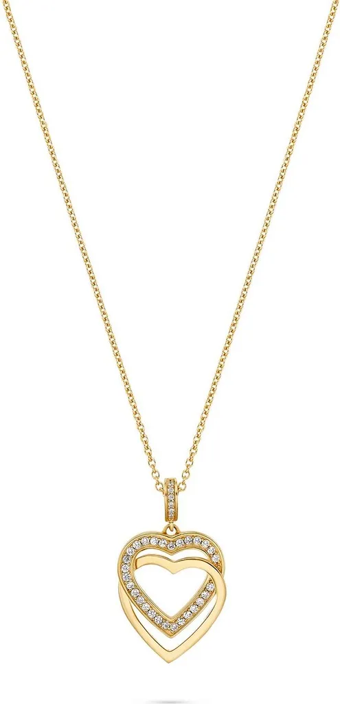 Jette 88336071 Collier Femmes en Argent 925 Plaqué Or Jaune avec Zircon