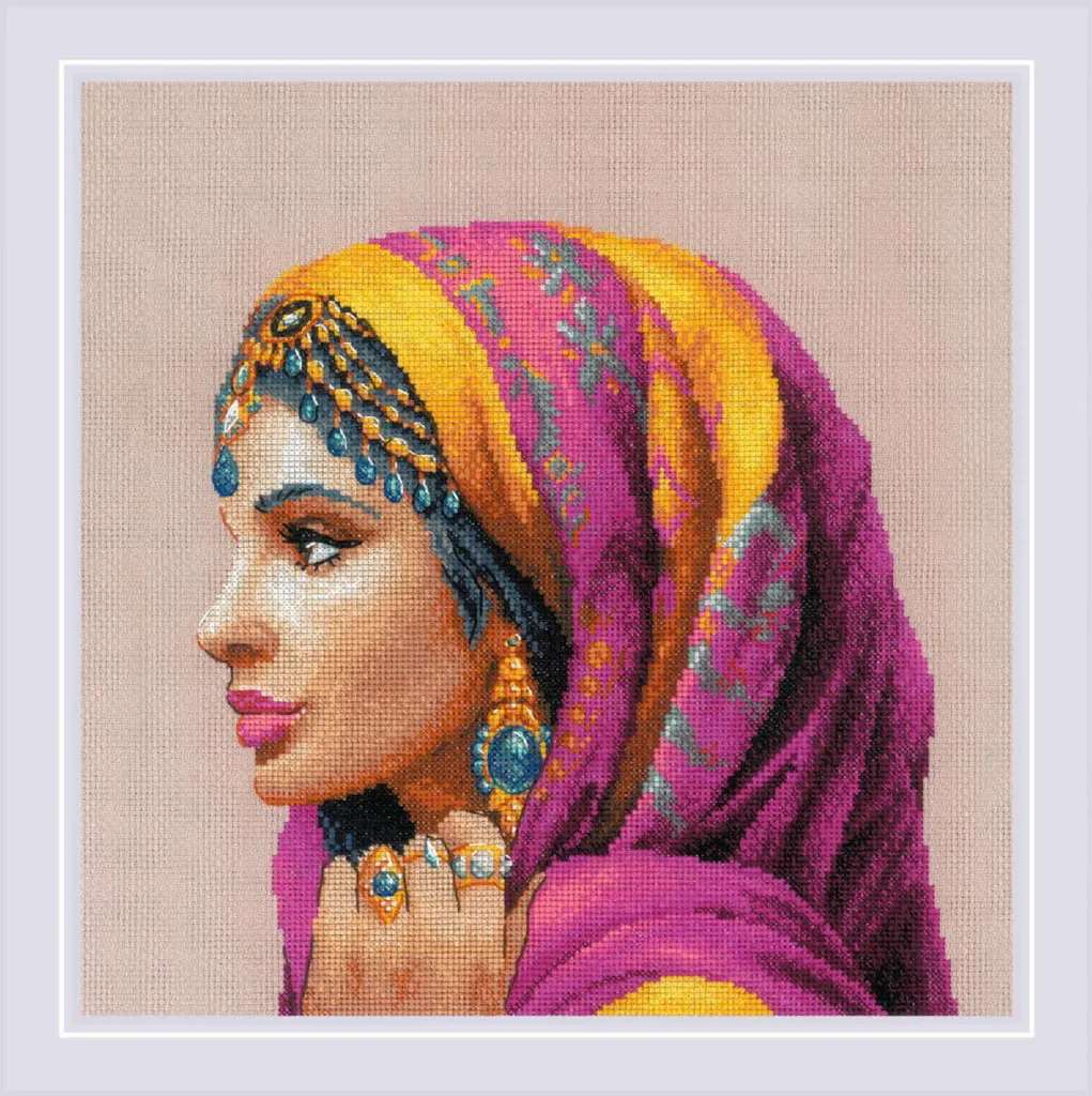 Kit point de croix compté avec diagramme couleurs lisible Riolis 30x30