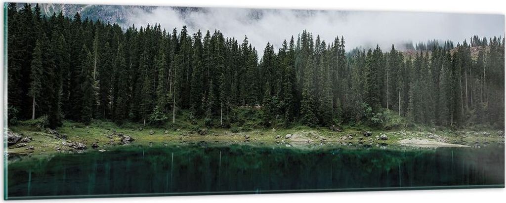 Bilder auf glas - Einteilig - Landschaft Berge Wolken - 90x30cm - Glasbilder - Wandbilder - Bilder - zum Aufhängen bereit - Wanddekoration aus Gla...