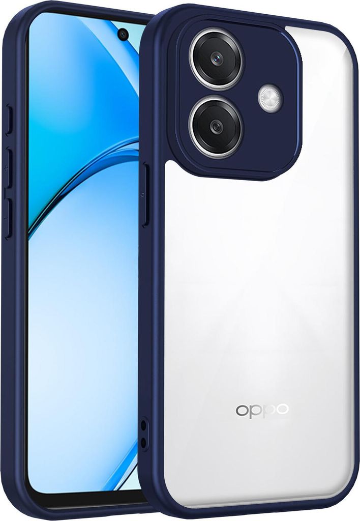 Hülle für Oppo A5 Pro 4G/A5 Pro 5G Transparente Rückseite TPU Bumper Stoßfest Handyhülle Blau