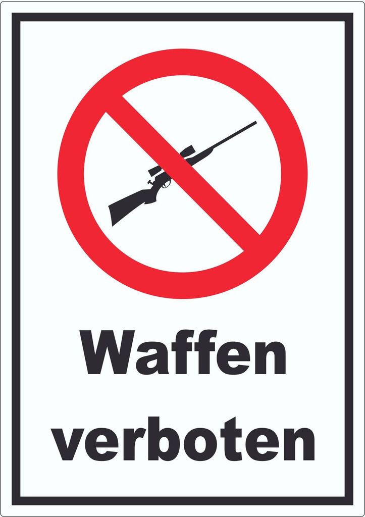 Waffen verboten Aufkleber A7 (74x105mm)