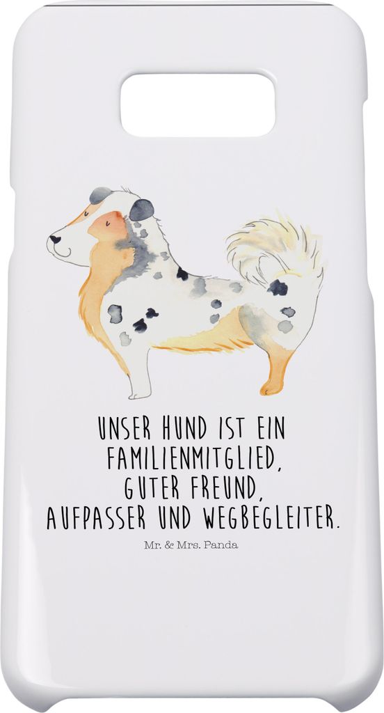 Mr. & Mrs. Panda Samsung Galaxy S8 plus Handyhülle Hund Australien Shepherd - Weiß - Geschenk, Handy Case, Cover, Spruch, Hülle, Sprüche, Familie