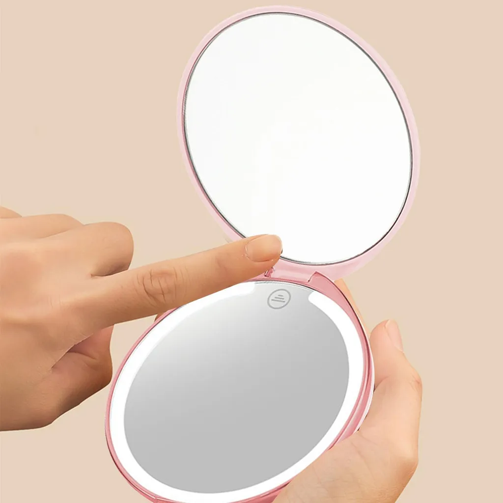 Specchio Ingranditore 5x con Luci LED | Bifacciale da Tavolo e Viaggio - 5