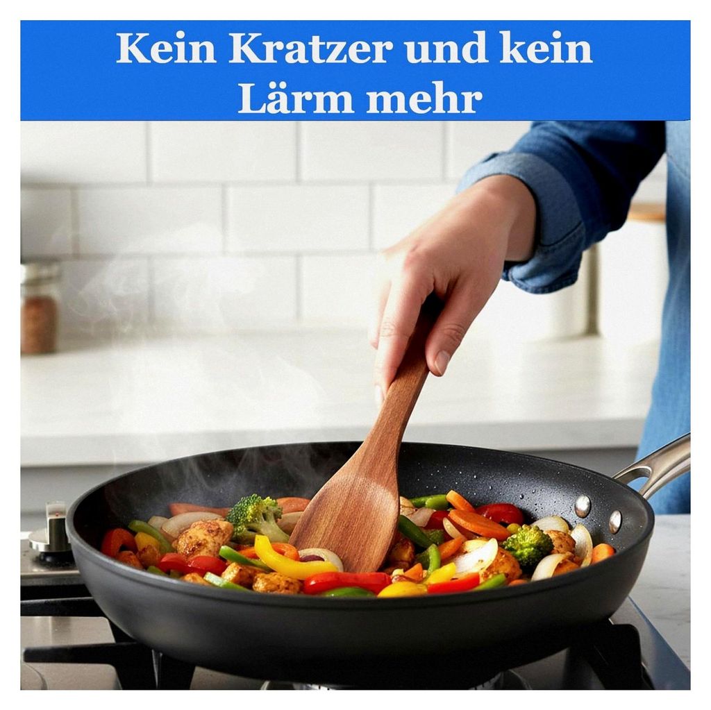 3-teiliges Set Holzkochlöffel - Kochlöffel aus Holz für die moderne Küche, robust und langlebig, Größe 25,4 x 4,5 cm