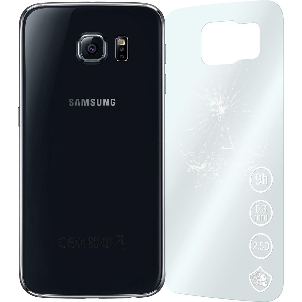 2er-Pack PhoneNatic Glas-Folie Rückseite klar kompatibel mit Samsung Galaxy S6 - Panzerglas für Galaxy S6