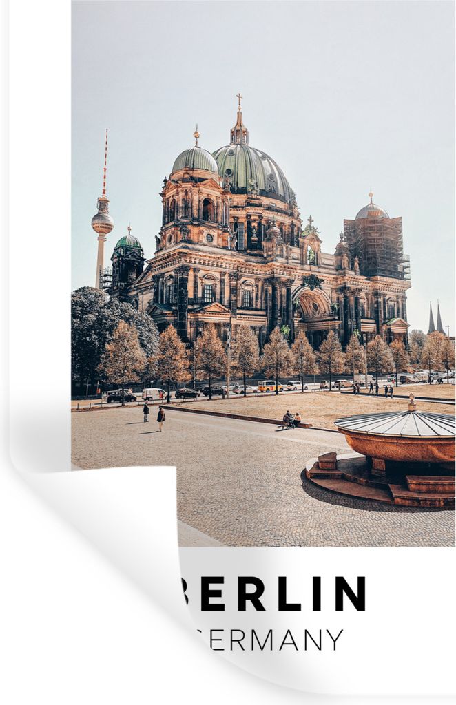 MuchoWow Wandtattoo Wandsticker Wandaufkleber Deutschland - Berlin - Domtoren 20x30 cm Selbstklebend und Repositionierbar - Sticker - Dekorfolie