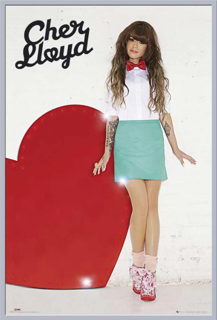 Poster Cher Lloyd sous cadre Shinsuke en plastique argenté résistant