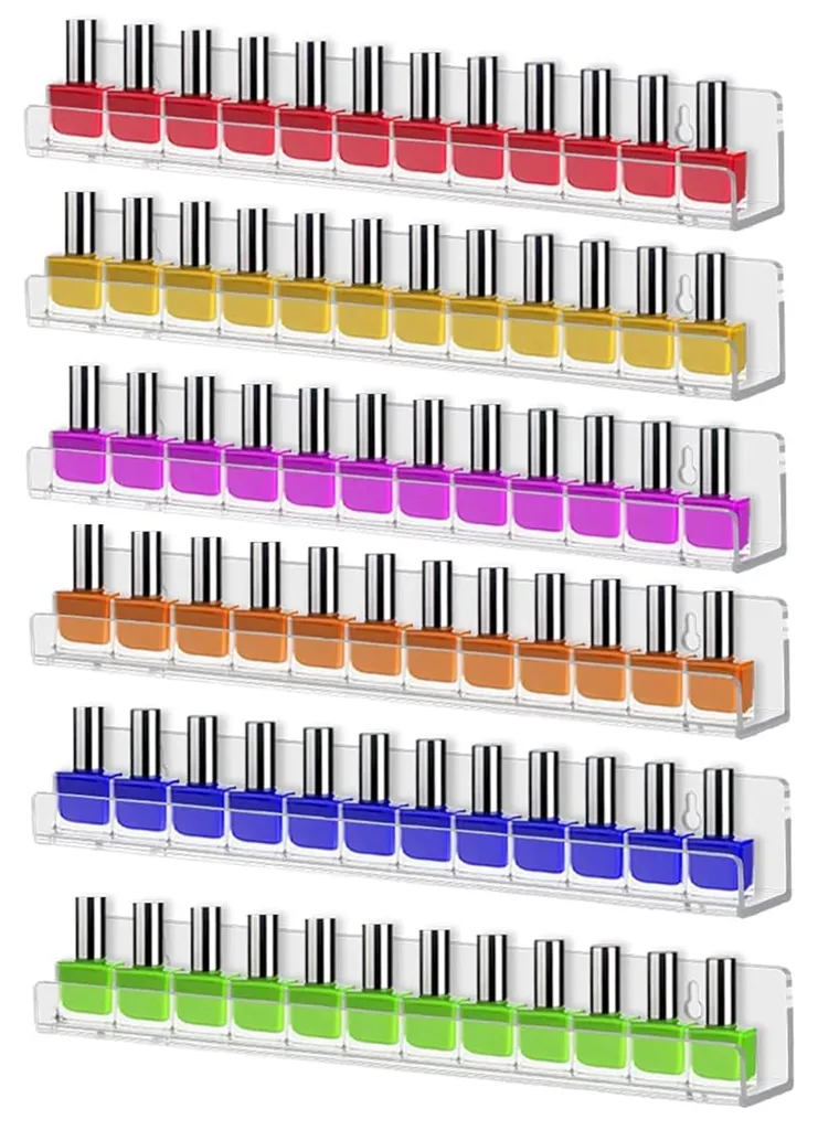 Rangement vernis à ongles mural robuste en acrylique lot de 6 unités