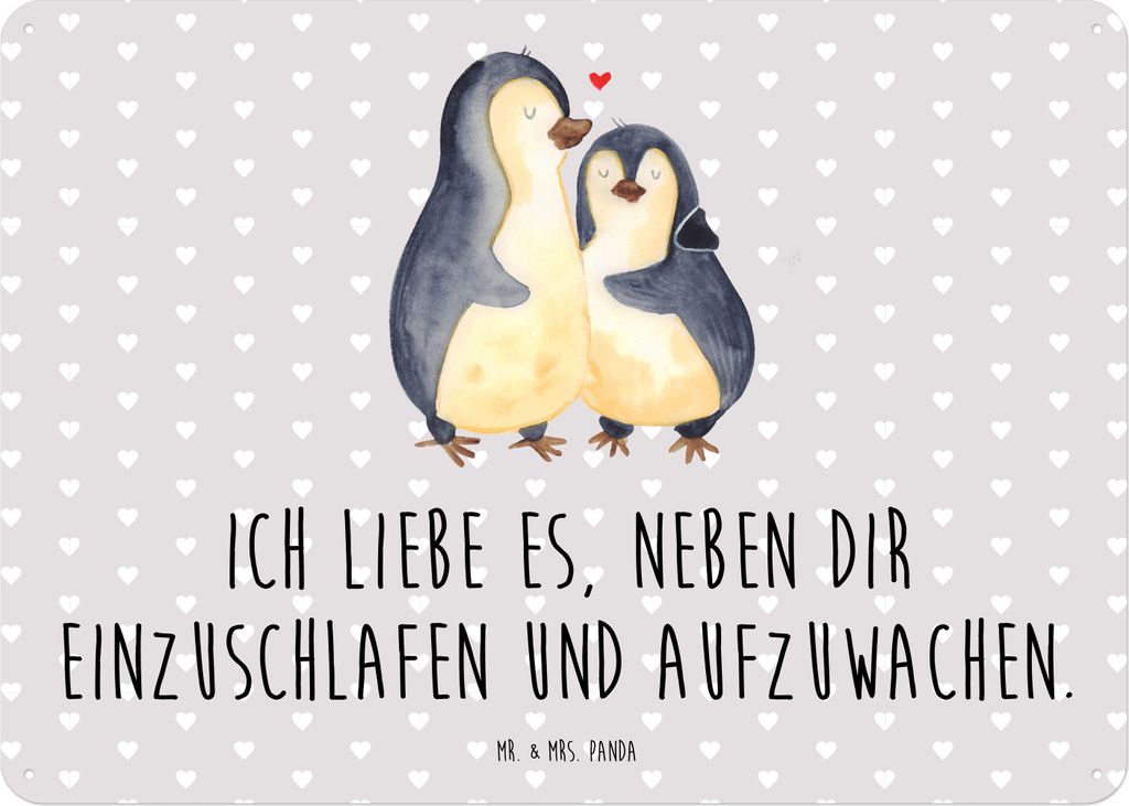 Mr. & Mrs. Panda Wandbild Pinguine Einschlafen DIN A5 - Produktbild 
