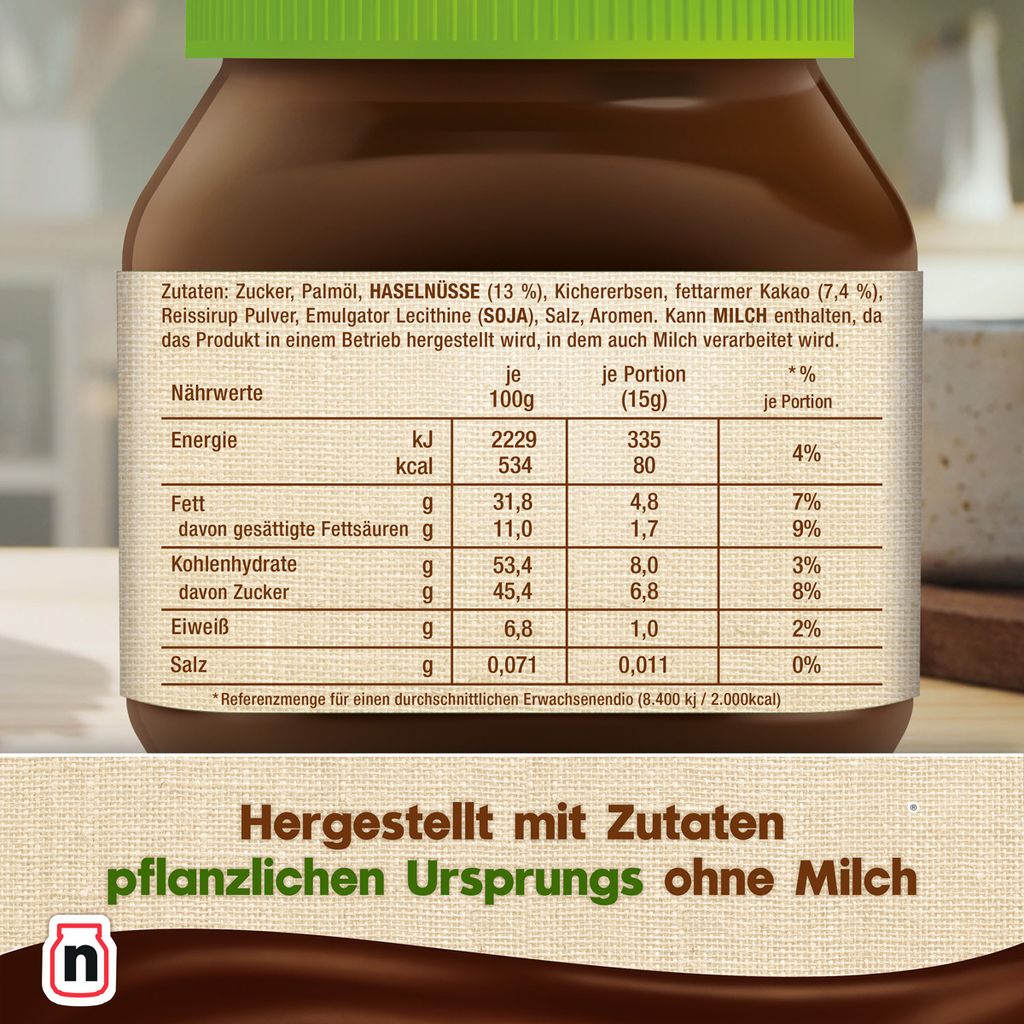Nutella Plant Based Vegan pflanzlicher Nuss Nugat Produktbild 8