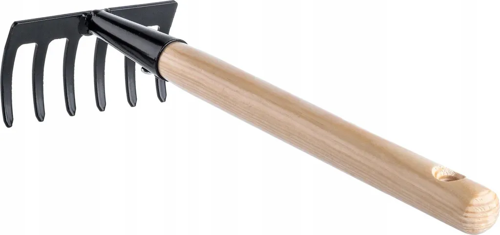 Rastrello Piccolo Metallo 6 Denti - Attrezzo per Balcone e Orto - 4