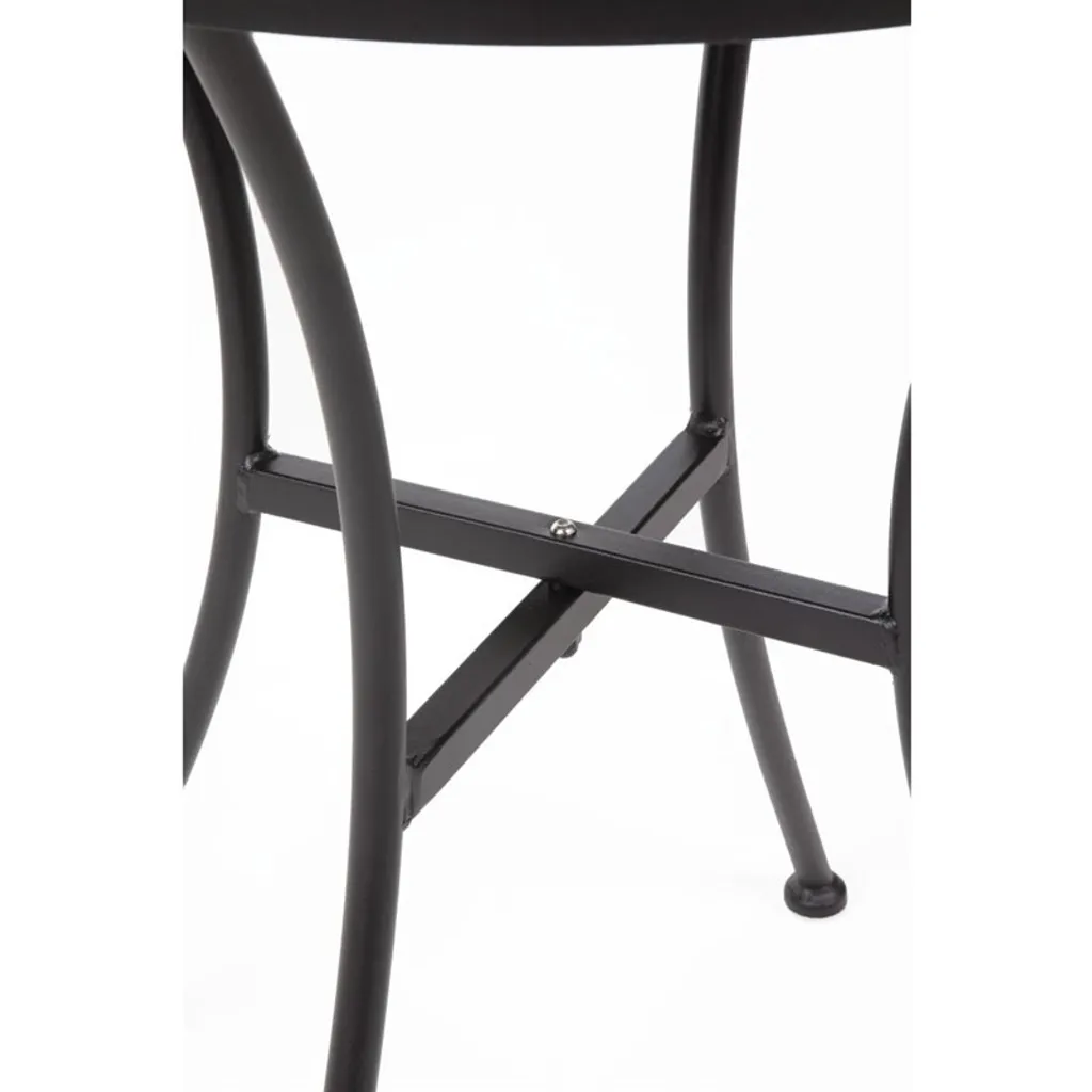 Table de terrasse ronde Bolero 600 mm noir acier pour balcon et bistrot - 4