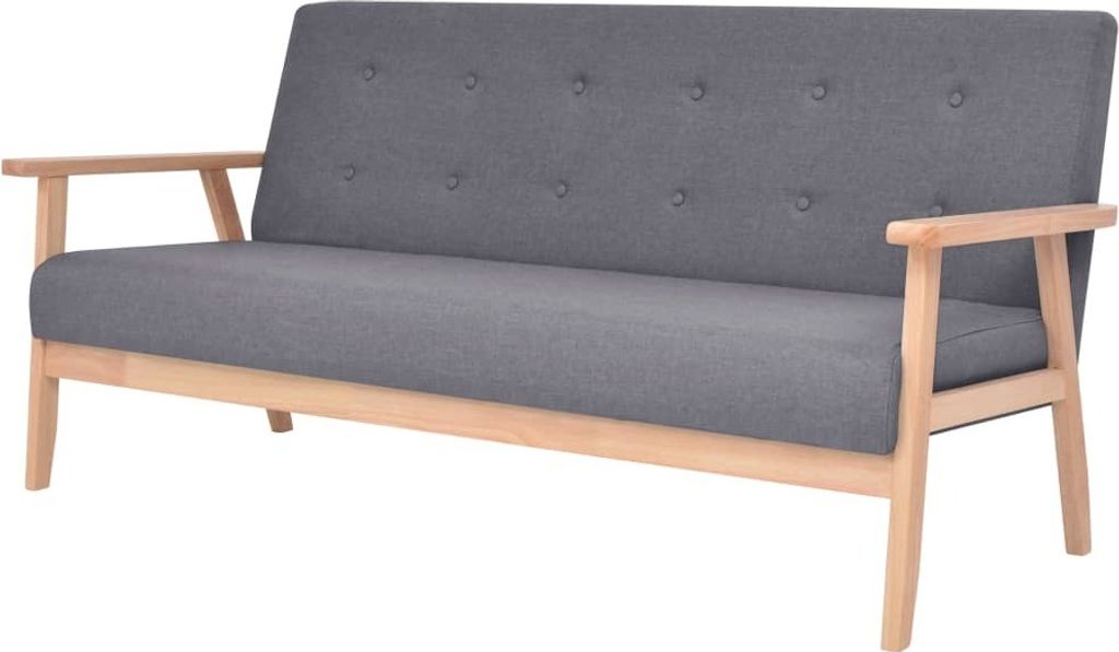 BEI CLORIS 3-Sitzer Sofa Stoff Dunkelgrau - Klassische Sofas Neu8029445 2parcel