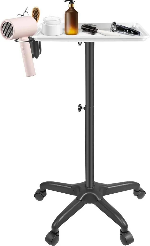 Carrello Parrucchiere Regolabile Argento in Metallo | Arredo Salone Professionale - 6