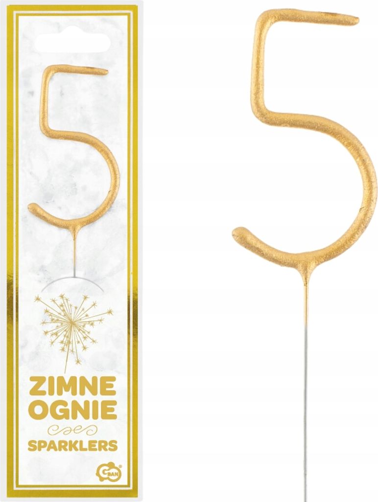 Kaltes Feuer, Zahl 5, dekorativ, 7,5 cm