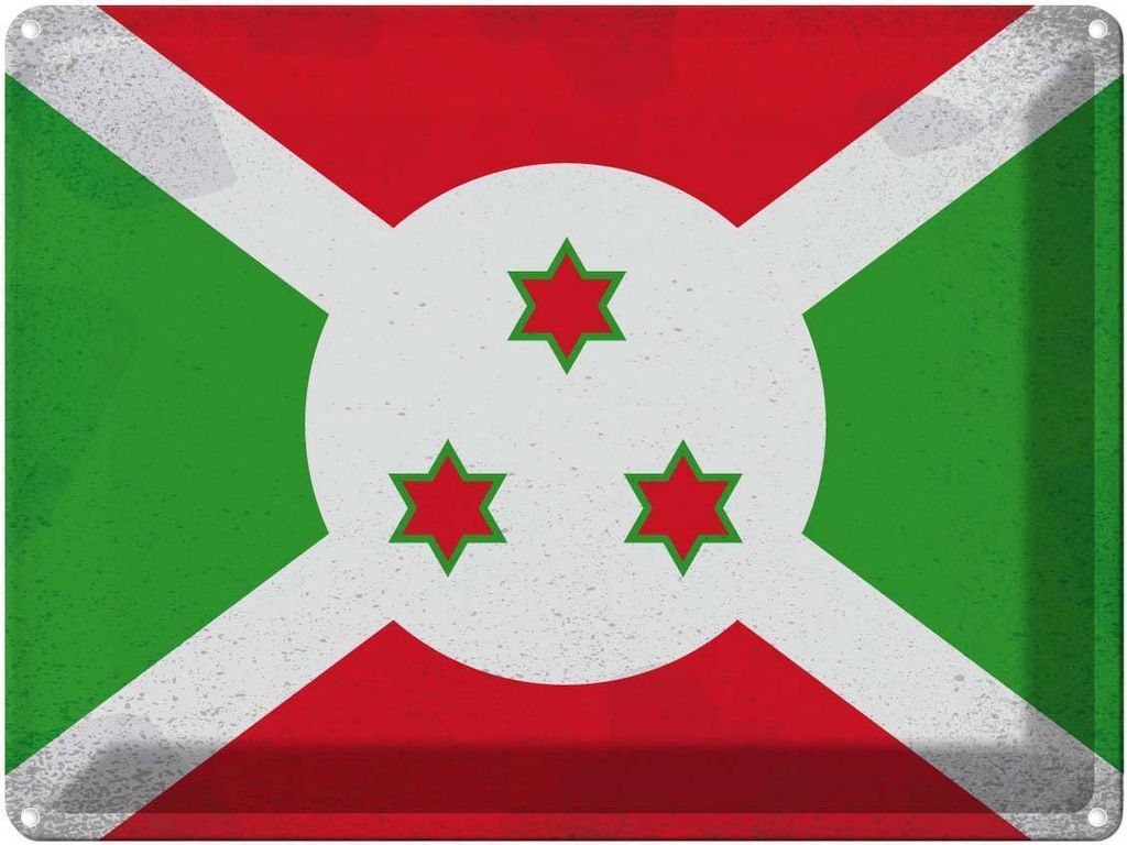 vianmo Blechschild 30x40 cm Burundi Flagge Fahne Wappen
