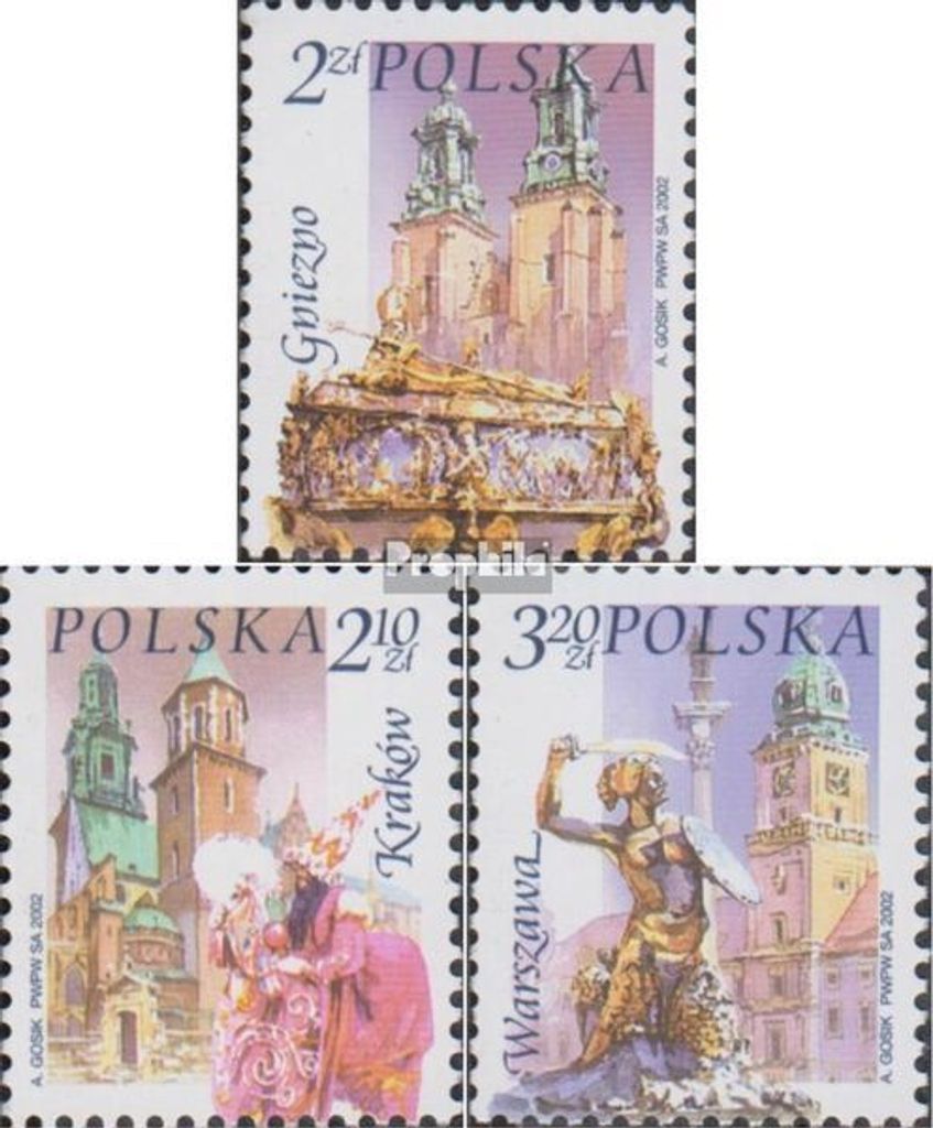 Briefmarken Polen 2002 Mi 3955-3957 (kompl.Ausg.) gestempelt Städte
