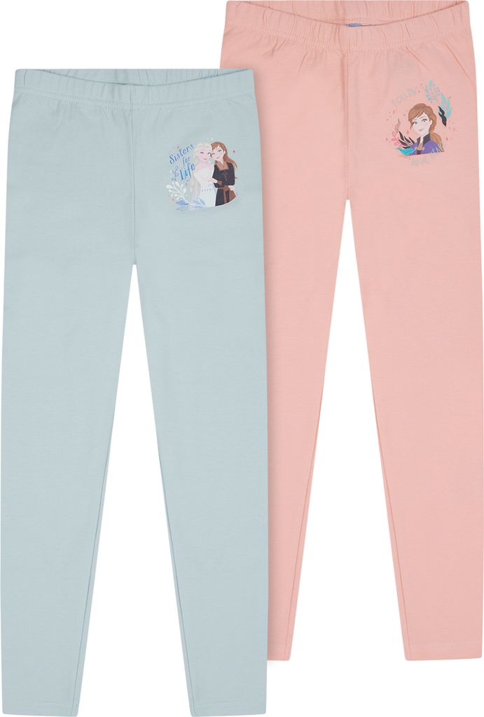 Frozen - Die Eiskönigin Anna und Elsa Mädchen Leggings 2er Pack Doppelpack, Größe:122-128
