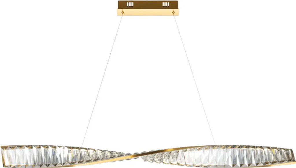 Suspension LED Cristal 100 cm pour Grand Séjour Éclairage Chic Doré