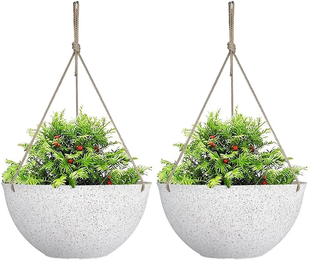 Suspensions horticoles blanches pour plantes d'intérieur, format 25 cm