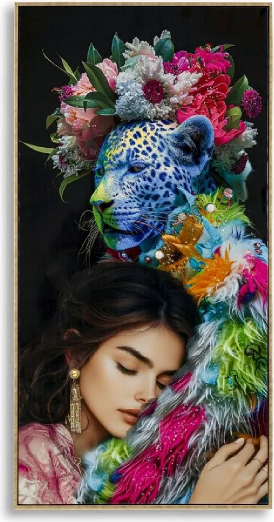 Tableau Décoratif Moira Vertical 102cm avec Cadre Mauro Ferretti Chic