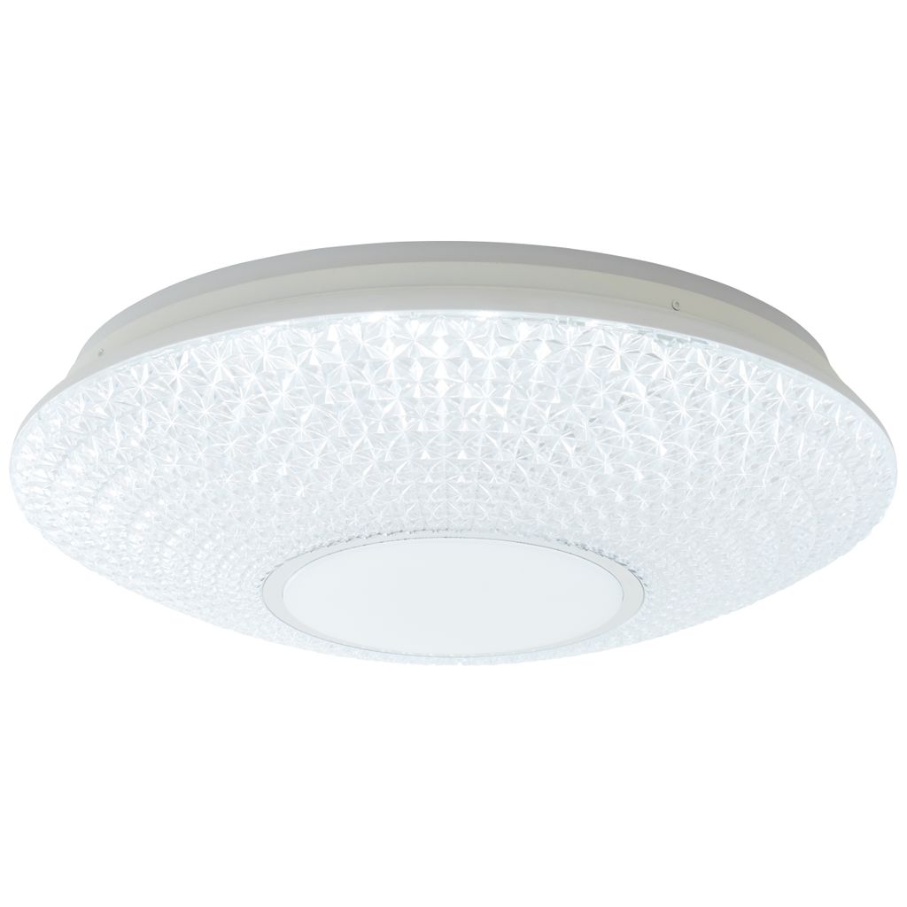 BRILLIANT LED Deckenlampe Ø 50cm | stufenlos dimmbar mit Fernbedienung/Nachtlichtfunktion Lichtfarbe einstellbar | Kunststoff/Metall