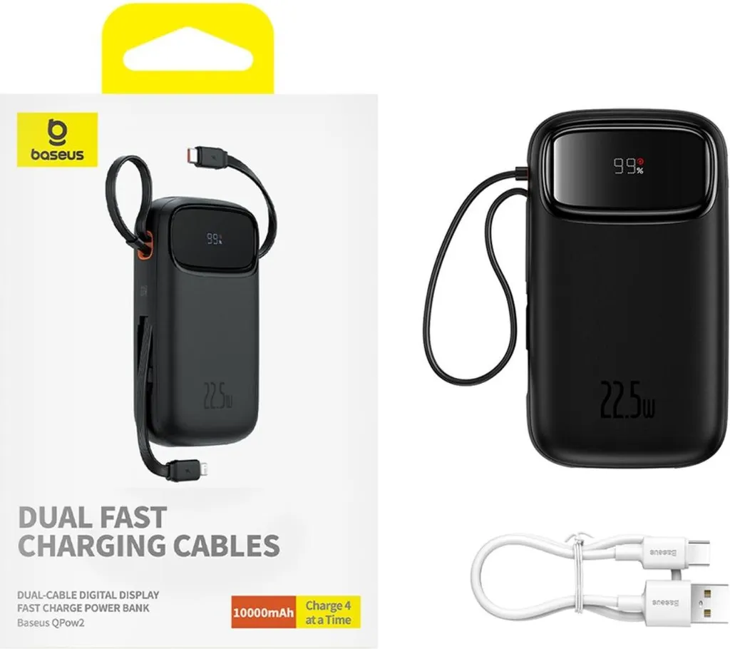 Chargeur Portable 10000mAh Idéal pour Voyage et Travail Nomade Noir