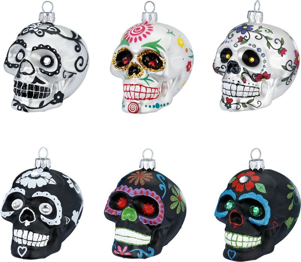BAUMDEKO SKULL 90mm sort