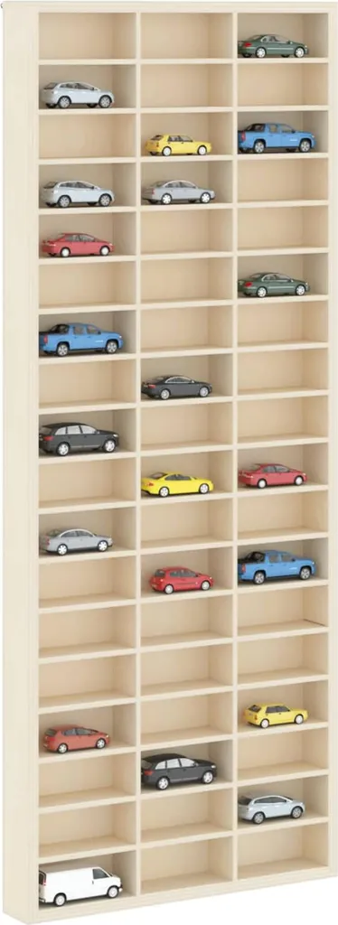 Présentoir mural beige pour figurines et collections - Vitrine de 75 cm