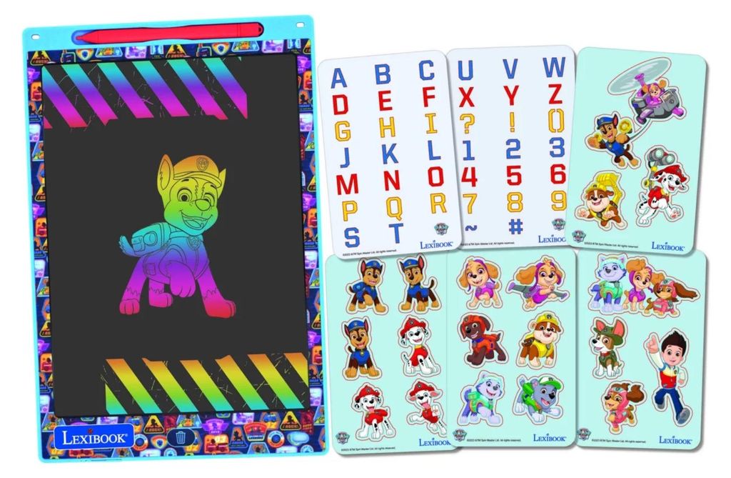 Paw Patrol Zeichentablett für Kinder, farbenfroh, interaktiv, leicht, mit Löschtaste & Lernvorlagen