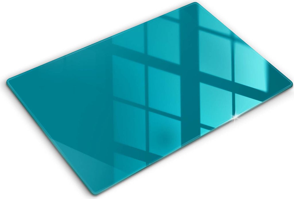 Glasschneideplatte - Herdabdeckplatte - 80x52 cm -Schneidebrett - Spritzschutz -Türkis