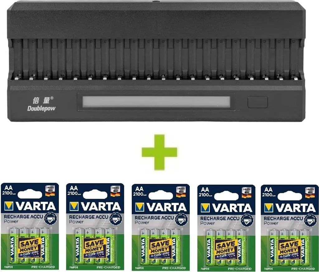 Chargeur Rapide 20 Piles AA et 20 Accus Varta R6 : fini les piles vides