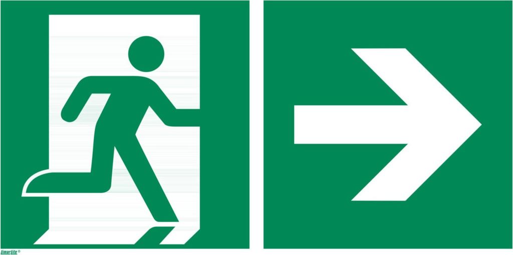 Rettungszeichen Rettungsweg rechts, Typ: 15300