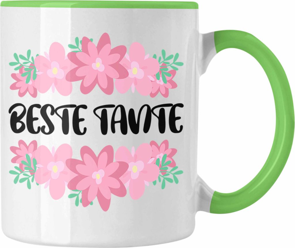 Trendation - Beste Tante Tasse Geschenk Lustig Spruch - Beste Tante - Kaffeetasse Lieblingstante Geschenkidee (Grün)