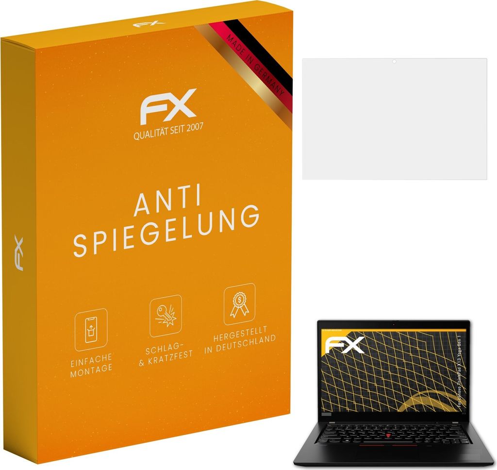atFoliX FX-Antireflex 2x Schutzfolie kompatibel mit Lenovo ThinkPad X13 Yoga (Gen 1) Displayfolie