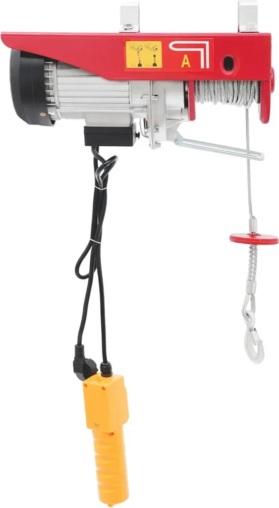 Palan électrique industriel 800 kg - Treuil 1300W levage 6m rouge 220V
