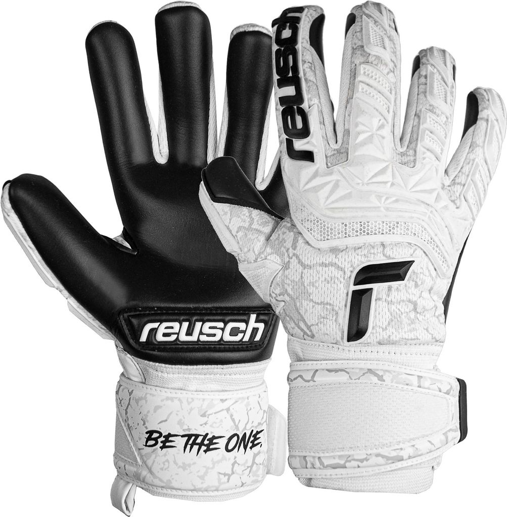 Reusch Unisex Torwarthandschuhe Attrakt Freegel Infinity mit Innennaht Schnitt und Grip Infinity Belag white / black 10